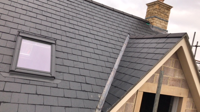 Roof slope with Velux window